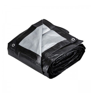 Bâche en PE noire et argentée très résistante, grande capacité, dimensions et couleurs personnalisables, imperméable, pour le camping - Product Image 1