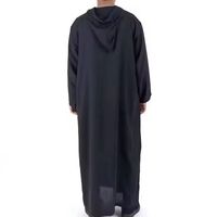 Qamis Homme à Capuche Couleur Unie Vêtement Islamique Manches Longues Robe Arabe Kandura Dishdasha Décontracté Longueur Ras du Sol Respirant Coupe Ample