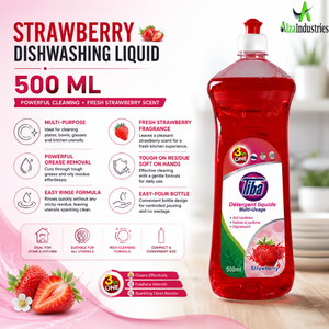 Liquide vaisselle concentré |   Dégraissant Cuisine Moussant Intense Parfum Fraise pour Vaisselle, Ustensiles et Batteries de Cuisine Usage Quotidien 500ml - Product Image 5
