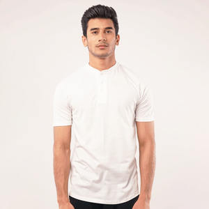 T-shirt Henley Homme Uni de Haute Qualité, Manches Courtes, Sport Décontracté, Nouveau Modèle Été 2026, 300g, Vente Transfrontalière - Product Image 1