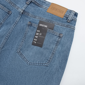 Aristino Jeans para hombre Regular Fit Pantalones de algodón Moda Denim Tallas grandes Precio caliente Precio de fabricación AJN0010Z - Product Image 5