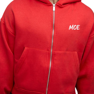 Sweat à capuche zippé surdimensionné pour homme en molleton de coton 350 GSM, style streetwear uni avec capuche, pour fabrication OEM sous marque privée - Product Image 3