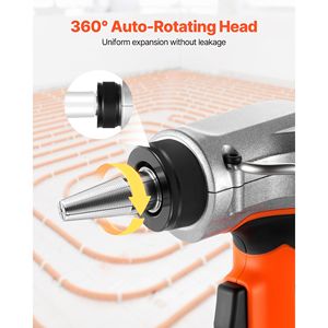 Herramienta Eléctrica Inalámbrica de Expansión de Tuberías de 20V Máx., 22000 RPM, Expansor de Tuberías PEX de 1/2'', 3/4'' y 1'', 3 Máquinas de Conformado de Extremos de Tubo - Product Image 4
