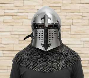 Handmade Steel Crusader Great Helm | Medieval Knight Armor with Chainmail - Product Image 4