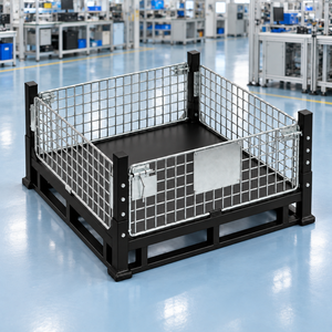 Jaula de Paletización de Acero NEWTEK PLT-04 con Base Sólida, Entrada de Horquilla de 4 Vías, Carga Dinámica de 2.0T para Almacenamiento Industrial en Bodegas - Product Image 5
