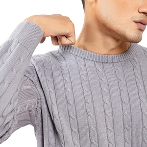 เสื้อสเวตเตอร์ผู้ชายขายดี ผลิตจากผ้าขนสัตว์/อะคริลิก สำหรับฤดูหนาว ระบายอากาศได้ดี พิมพ์ลายสะท้อนแสง โลโก้ด้านหน้า ขนาดสั่งทำได้ ขายส่ง - Product Image 6