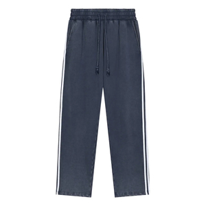 Pantalon de survêtement unisexe à taille élastique et cordon de serrage, coupe droite ample, style streetwear, logo personnalisé, fournisseur OEM ODM - Product Image 5