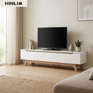 Scandinavian Modern Classic <b>TV</b> <b>Stand</b> Metal Legs Laminated Board Body 1.8m Media Console Storage Freestanding Living Room <b>TVs</b> - Product Image 1