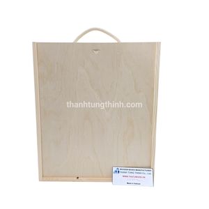 Modern Natural Wooden <b>Wine</b> Box Eco-Friendly Accessory with Handle Made in Vietnam - Product Image 6