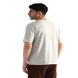 Camiseta de Manga Corta para Hombre, Color Gris Claro, Cuello Redondo, Corte Regular, Algodón Jersey, Estilo Casual, Transpirable, Logotipo Estampado en la Espalda, Anti-Pilling - Product Image 2