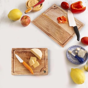 Planche à découper en bois d'acacia rectangulaire, épaisse, durable, surface sûre pour les couteaux, idéale pour la découpe, le service et l'utilisation quotidienne en cuisine - Product Image 3