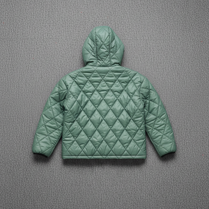 Nuevo Artículo: Chaqueta Acolchada Verde con Capucha para Hombre, Cortavientos, Cierre de Cremallera, Abrigo Casual de Invierno, Corte Regular, Relleno de Poliéster, Color Sólido - Product Image 5