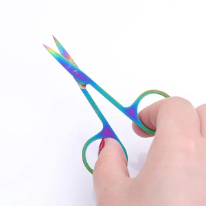 Customized Stainless Steel Curved Sharp Beauty Manicure Pedicure Scissor Nail <b>Edge</b> Sticker <b>Cutters</b> Eyebrow Scissors Right-Handed - Product Image 1