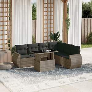 Conjunto de Sofás de Jardín Gordis Niece para 6 Personas, Muebles de Ratán para Exteriores, Resistentes a la Intemperie, Diseño Contemporáneo - Product Image 3