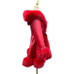 Abrigo Largo de Piel Sintética Elegante para Mujer, Abrigo de Invierno con Cinturón de Lujo, Ropa Exterior Cálida y Moderna de Primera Calidad, Proveedor Mayorista OEM Personalizado - Product Image 4