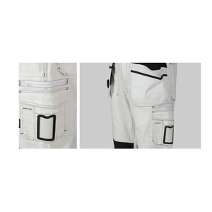 Pantalones de trabajo tipo cargo con logotipo personalizado, blancos y negros, con parche en la rodilla, pantalones de trabajo tipo cargo para hombre, impermeables, uniformes de mecánico. - Product Image 6