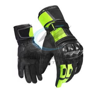 Gants de moto en cuir confortables et durables avec support respirant, antidérapants, sangle de poignet réglable pour une utilisation en extérieur - Product Image 5