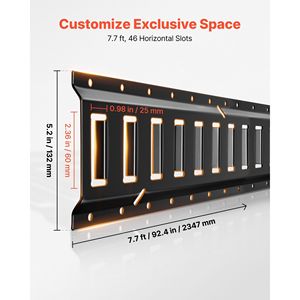 Lot de 4 rails de fixation E-Track de 7,7 pieds, sécurisent les charges lourdes de 2 000 livres, système de fixation pour remorque, accessoires de contrôle pour garages - Product Image 4
