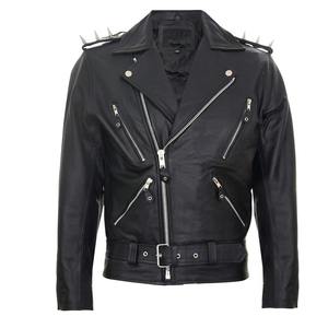 Chaqueta de Cuero Original para Hombre, Chaqueta de Motociclista de Cuero Vacuno Vintage con Bolsillos con Cremallera - Product Image 1