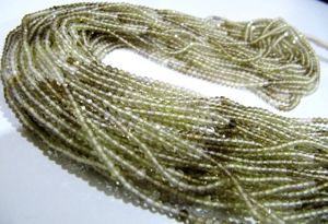 Perles de pierre naturelle de quartz citron micro-facettées en rondelles, taille 2,5 mm, brin de 13 pouces de long - Product Image 4