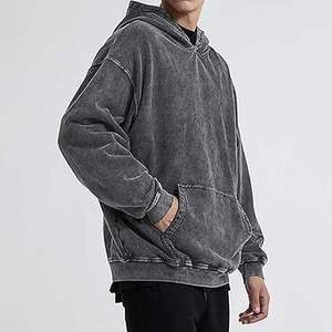 New Year 2025 Wholesale High Quality Heavyweight <b>Fleece</b> Oversized Hoodies Regular Fit Men's Custom Embroidered Vintage Acid Wash - Product Image 2