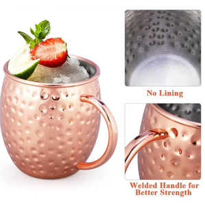 Tasse en cuivre rustique, tasse artisanale en cuivre, tasse à cocktail, vaisselle durable, idée cadeau en cuivre - Product Image 1