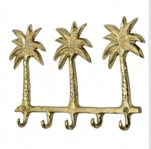 Premium Palm Tree Wall <b>Hooks</b> Metal Gold Finish Rust Resistant Novelty Design For Clothing Storage Organization - Product Image 4