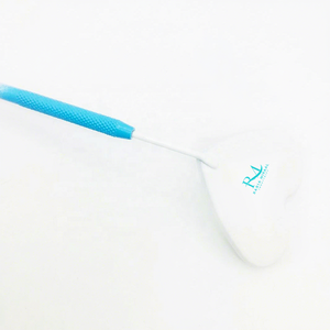 Miroir pour extensions de cils, simple face, personnalisé, en forme de cœur, bleu et blanc, revêtement poudré - Product Image 1