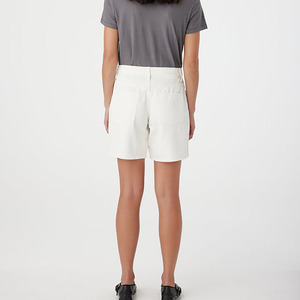 Shorts de mezclilla vintage de cintura alta para mujer, estilo boyfriend, de pierna recta, con cierre de cremallera, 240g, tendencia de verano - Product Image 2