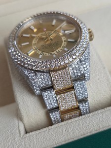 Montre à quartz pour homme en acier inoxydable, cadran de 41 mm, cristal saphir, bracelet de 20 mm, cadran serti de diamants, date automatique, style luxueux - Product Image 3