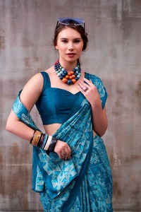 Indian Traditional Casual Satin <b>Silk</b> Saree in Printed for Daily Wear and Festive Function for Women Comfortable Fancy Outfit - Product Image 4