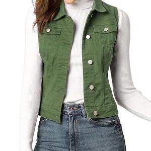 Gilet en jean sans manches en coton au design tendance, léger, vente directe, best-seller, service OEM - Product Image 5