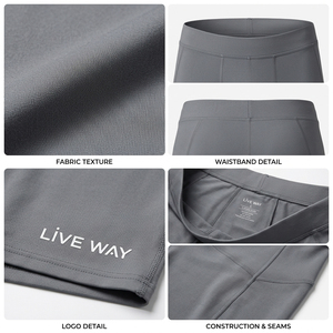 Pantalones Cortos de Compresión Ligeros para Yoga y Gimnasio para Hombre, con Logotipo Personalizado, Cintura Elástica, Secado Rápido, Tela de Poliéster/Algodón - Product Image 6
