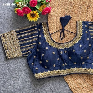 Heavy Phantom Silk with Sequence & Embroidered Padded Front-Hook <b>Blouse</b> Collection Supplier from Surat At Wholesale Rate - Product Image 1