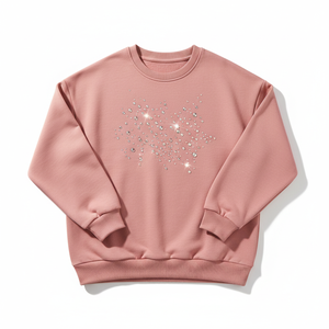 Sudaderas de cuello redondo personalizadas con logotipo de pedrería, de peso pesado, básicas, de color liso, transpirables para mujer - Product Image 1