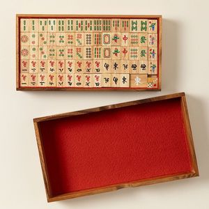 Jeu de tuiles de Mahjong en bois - Ensemble de jeu rectangulaire fait main de haute qualité et respectueux de l'environnement pour un anniversaire de mariage |   Prix de gros d'usine - Product Image 1