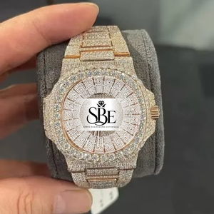 Distinguished Sapphire Crystal Luxury Wristwatch <b>Automatic</b> Stainless Steel Waterproof D Color VVS1 Moissanite Diamond Premium - Product Image 1
