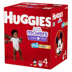 Lot de couches pour bébé HUGGIES : Huggies Little Movers taille 4, 140 couches & couches pour bébé Natural Care Sensitive, non parfumées - Product Image 3