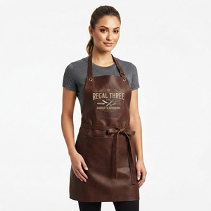 Tablier de Barbier Jetable en Similicuir Personnalisable avec Logo, Poches et Bretelles Réglables - Tenue de Travail de Salon en Polyester/Nylon - Product Image 1