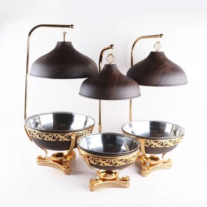 Luxury Gold Color Wedding Steel <b>Serving</b> Food Warmer Buffet <b>Set</b> of Three From Indian Manufacture and Supplier - Product Image 2