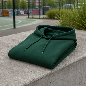 Sweat-shirt à capuche pour homme, vert foncé, manches raglan, séchage rapide, tricoté, coupe classique, couleur unie, décontracté, pour l'automne - Product Image 4