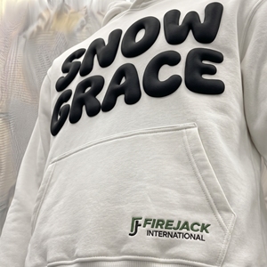 Sweat-shirt à capuche pour homme FIREJACK INTERNATIONAL Snow Grace, 100% coton, imprimé en relief, vêtements d'hiver décontractés, design avec poche - Product Image 6