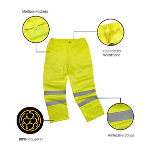 OEM Hi Vis Safety Pants with Multi-Pockets High Visibility Pants Waterproof Hi-Vis Orange <b>Cargo</b> Pants for Workers - Product Image 4