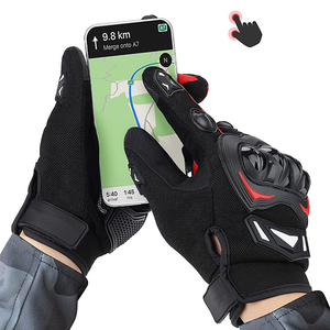 Gants de moto en cuir pour l'extérieur, gants de motard durables, équipement de protection pour les mains, gants Alpha Racing imperméables et complets - Product Image 2