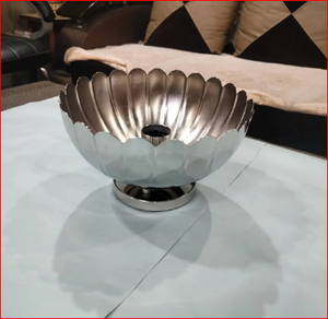 Handmade <b>Polished</b> <b>Chrome</b> Finish Brass Flower Ceiling Light - Vintage Flush Mount Fixture - Product Image 2