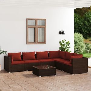 Set Lounge da Giardino in Rattan PE Marrone con Tavolo in Vetro e Acciaio Verniciato a Polvere, Arredamento da Esterno Resistente - Product Image 1