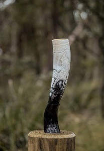 Luxury Medieval <b>Drinking</b> Horn With <b>Stand</b> Handmade Cow Horn Beer Wine Party Decorative Gift Accessory Display Item - Product Image 4