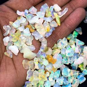 Opales éthiopiennes brutes de grande taille 10-16MM, opales de feu Welo brutes, opales blanches brillantes polies en gros pour la fabrication de bijoux - Product Image 2