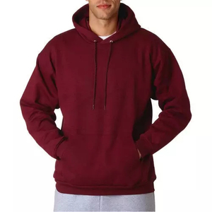 Sweat à capuche décontracté pour homme avec cordon de serrage réglable, poches latérales, poignets côtelés et design uni décontracté - Product Image 1