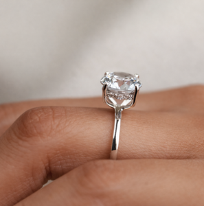 Bague de fiançailles élégante en argent sterling 925 et or 10K 14K avec diamant de laboratoire rond de 2 carats, sertie à griffes, vente en gros - Product Image 6